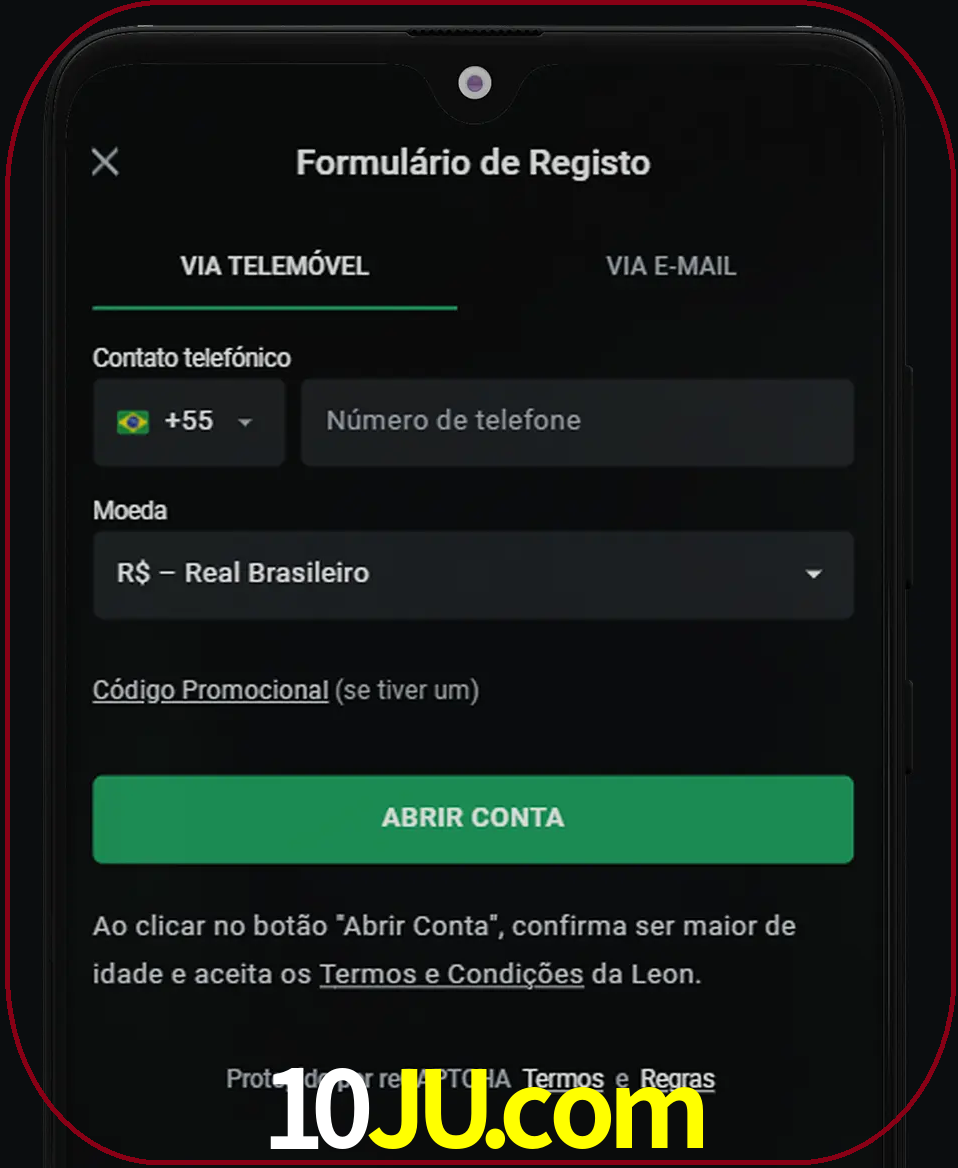 Abra o aplicativo e inicie o processo de registro.